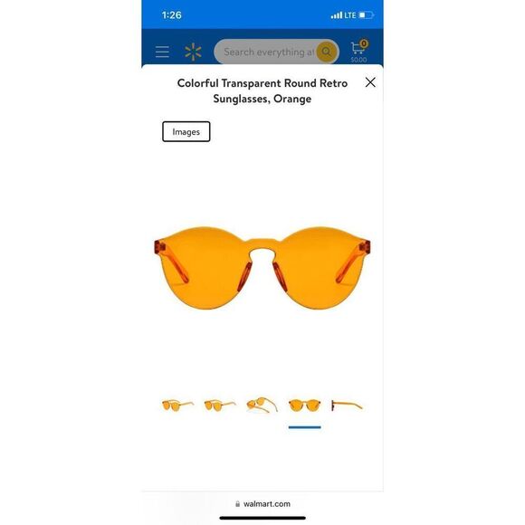 Colorful Transparent Retro Sunglasses, Orange - Picture 2 of 4